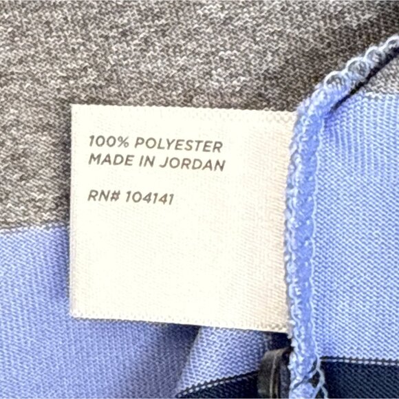 Walter Hagen Men's Blue Striped Short Sleeve Polo Shirt W/ Navy Collar Sz M - Picture 6 of 8